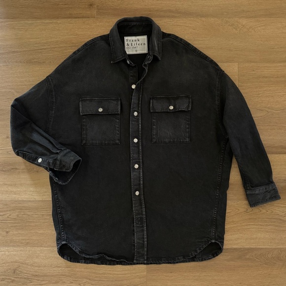 Frank & Eileen SzS McLoughlin Utility Jacket Black Denim - Picture 2 of 4